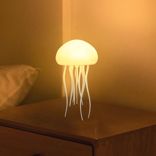 LED Jellyfish Lamp met 9 Tentakels en Kleurverloop Effecten - Spraakgestuurd en Oplaadbaar Nachtlampje van Merkloos