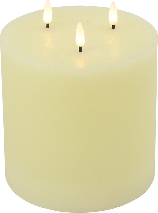 Led Kaars - Stompkaars - dia. 15CM - LED rond Lyon - crème van Merkloos