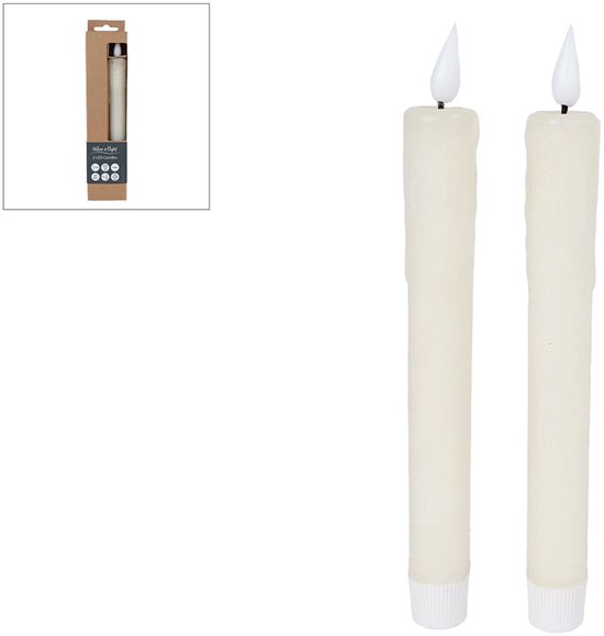 LED Kaarsen + Afstandsbediening 2 Stuks Ivoor van Merkloos