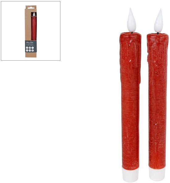 LED Kaarsen + Afstandsbediening 2 Stuks Rood van Merkloos