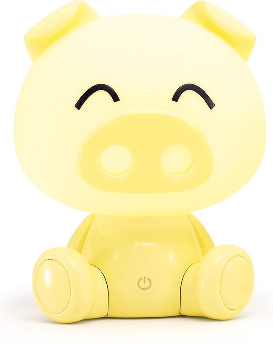 LED KINDERLAMP VOOR DE SLAAPKAMER | NACHTLAMP GEEL VARKENTJE KLEIN van Flow Amsterdam