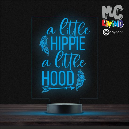 Led Lamp Met Gravering - RGB 7 Kleuren - A Little Hippie van CreepyShop