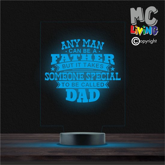 Led Lamp Met Gravering - RGB 7 Kleuren - Any Man Can Be A Father van Merkloos