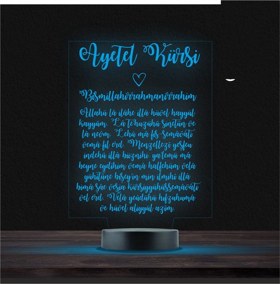 Led Lamp Met Gravering - RGB 7 Kleuren - Ayetel Kursi van Merkloos