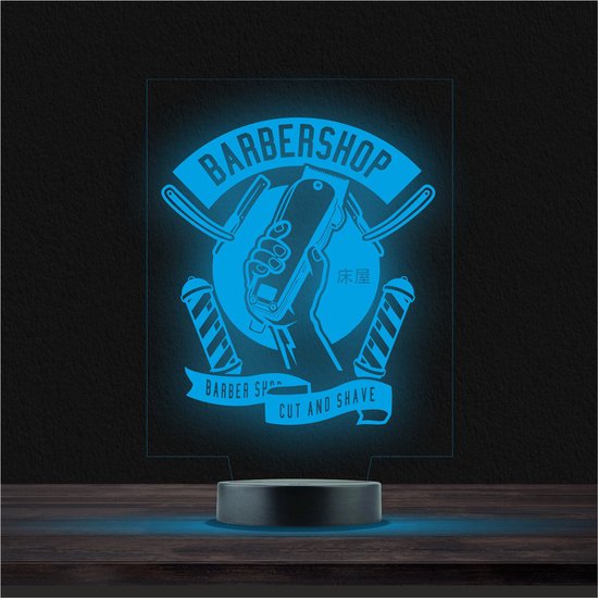 Led Lamp Met Gravering - RGB 7 Kleuren - Barbershop van RelaxDays