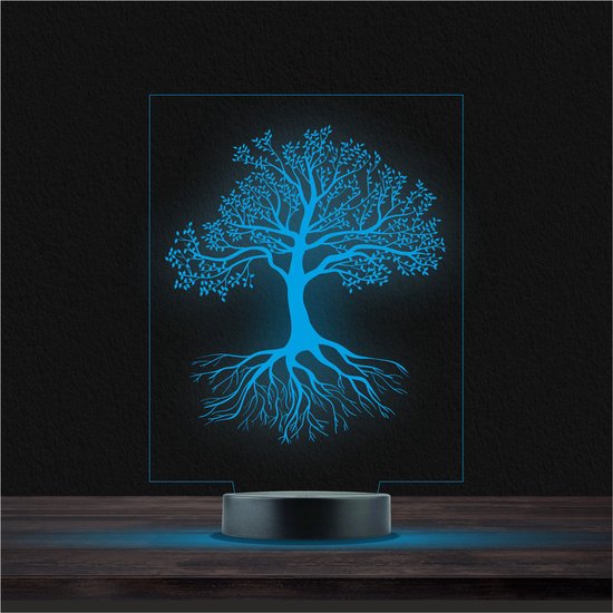 Led Lamp Met Gravering - RGB 7 Kleuren - Boom van Yoursurprise