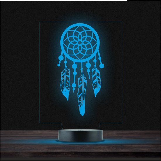 Led Lamp Met Gravering - RGB 7 Kleuren - Droomvanger van Ganbaro.
