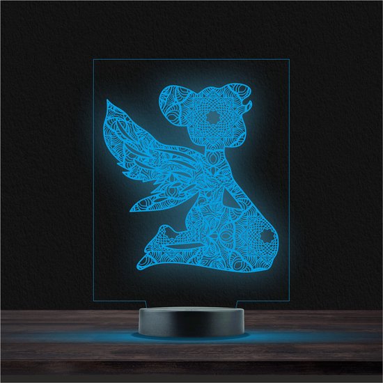 Led Lamp Met Gravering - RGB 7 Kleuren - Elf van Merkloos