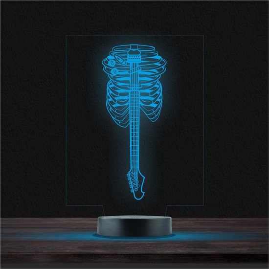 Led Lamp Met Gravering - RGB 7 Kleuren - Gitaar van Merkloos