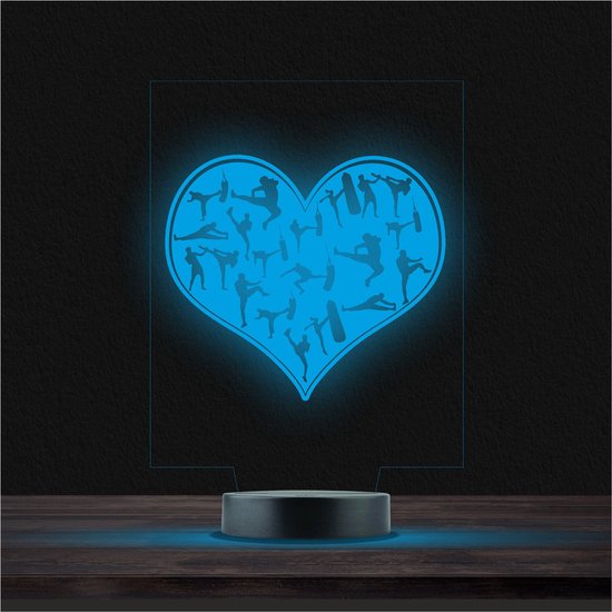 Led Lamp Met Gravering - RGB 7 Kleuren - Hart van Merkloos