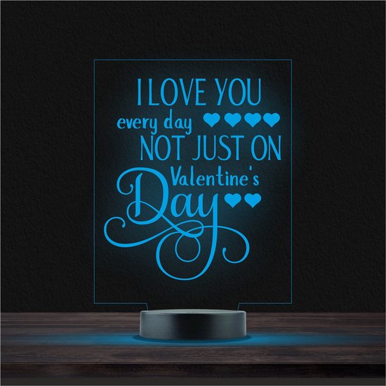 Led Lamp Met Gravering - RGB 7 Kleuren - I Love You Every Day