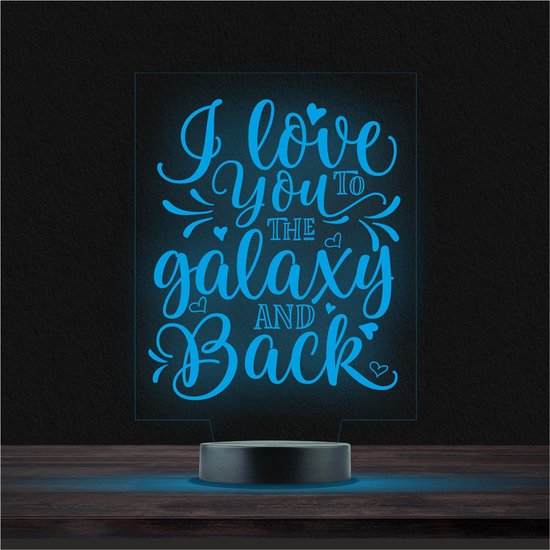 Led Lamp Met Gravering - RGB 7 Kleuren - I Love You To The Galaxy And Back van Feliz Lifestyle