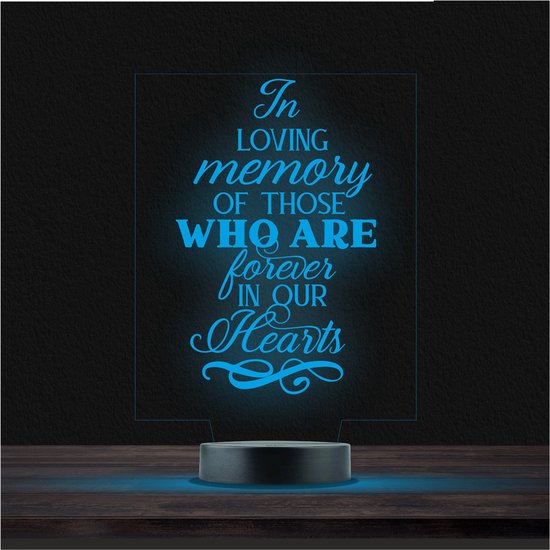 Led Lamp Met Gravering - RGB 7 Kleuren - In Loving Memory