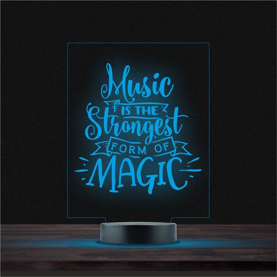 Led Lamp Met Gravering - RGB 7 Kleuren - Music Is The Strongest Form Of Magic van YISUMEI