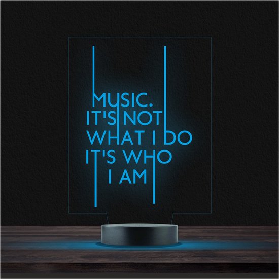Led Lamp Met Gravering - RGB 7 Kleuren - Music It's Not What I Do van Gezondheidshuisje