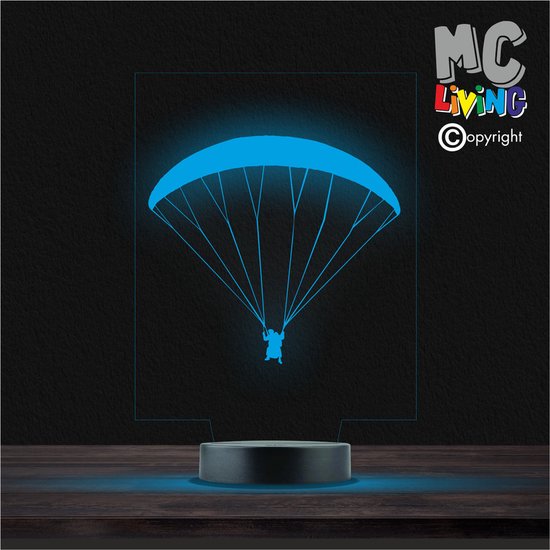 Led Lamp Met Gravering - RGB 7 Kleuren - Parachute van Merkloos