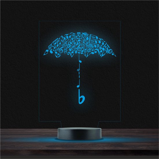 Led Lamp Met Gravering - RGB 7 Kleuren - Paraplu van Yoursurprise