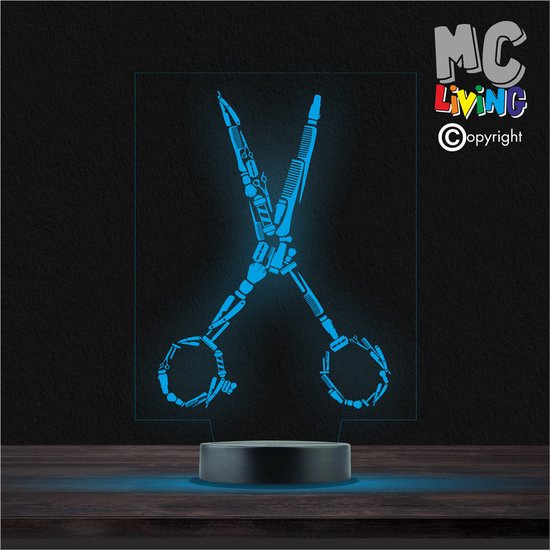 Led Lamp Met Gravering - RGB 7 Kleuren - Schaar van Merkloos