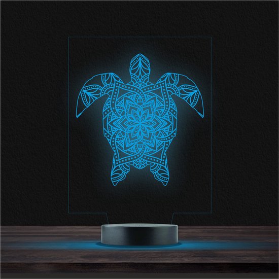 Led Lamp Met Gravering - RGB 7 Kleuren - Schildpad van Oblivion.