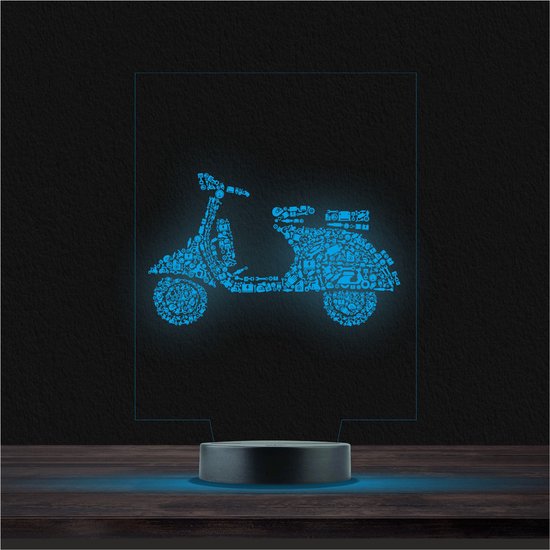 Led Lamp Met Gravering - RGB 7 Kleuren - Scooter