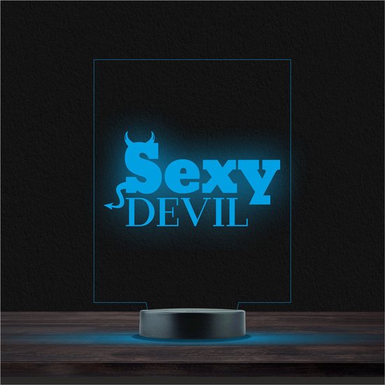 Led Lamp Met Gravering - RGB 7 Kleuren - Sexy Devil van YourGift