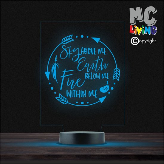 Led Lamp Met Gravering - RGB 7 Kleuren - Sky Above Me van Balvi