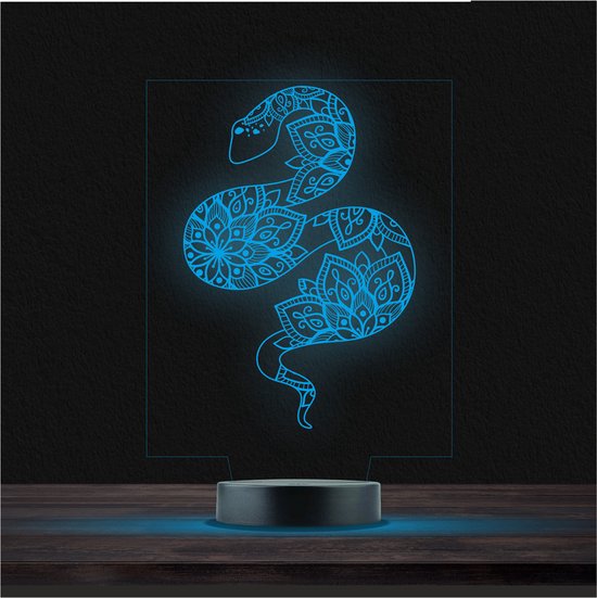 Led Lamp Met Gravering - RGB 7 Kleuren - Slang van Mystic.