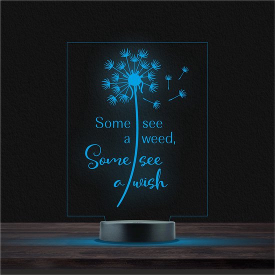 Led Lamp Met Gravering - RGB 7 Kleuren - Some See A Wish van Merkloos