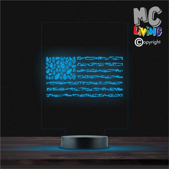 Led Lamp Met Gravering - RGB 7 Kleuren - USA Vlag van Your Goods