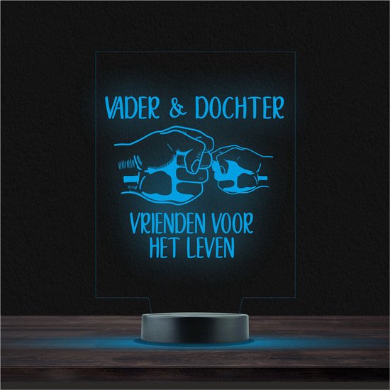 Led Lamp Met Gravering - RGB 7 Kleuren - Vader & Dochter van Cadeauzwembad