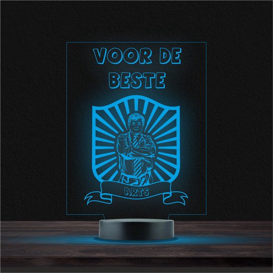 Led Lamp Met Gravering - RGB 7 Kleuren - Voor De Beste Arts