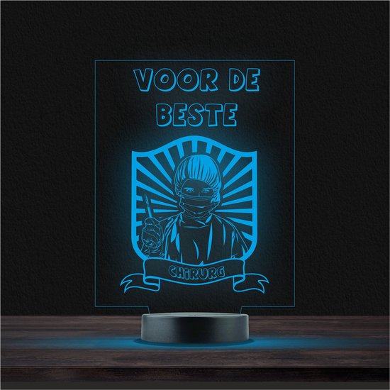 Led Lamp Met Gravering - RGB 7 Kleuren - Voor De Beste Chirurg