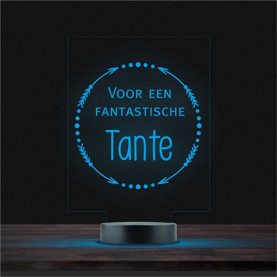 Led Lamp Met Gravering - RGB 7 Kleuren - Voor Een Fantastische Tante van Merkloos