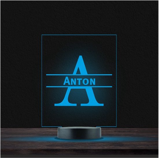 Led Lamp Met Naam - RGB 7 Kleuren - Anton van Cre8tion