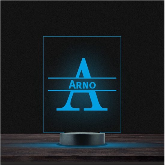 Led Lamp Met Naam - RGB 7 Kleuren - Arno van Merkloos