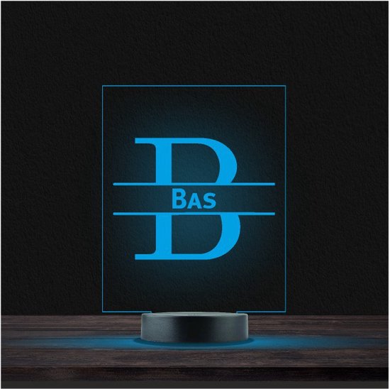Led Lamp Met Naam - RGB 7 Kleuren - Bas van Merkloos