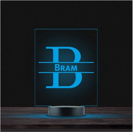 Led Lamp Met Naam - RGB 7 Kleuren - Bram van Merkloos