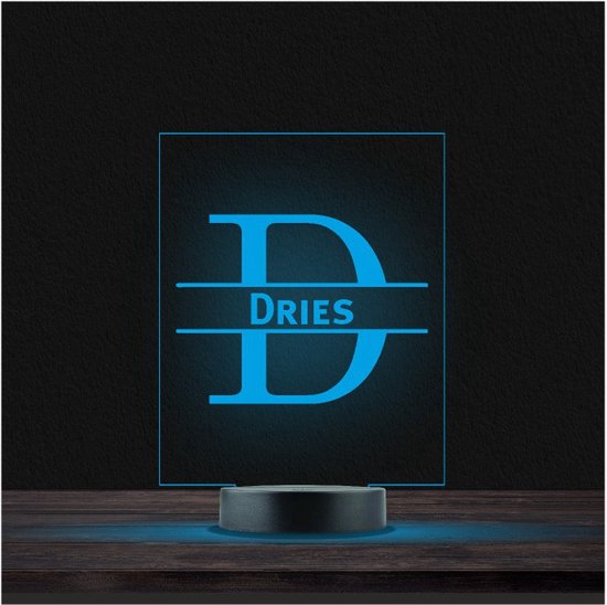 Led Lamp Met Naam - RGB 7 Kleuren - Dries van Merkloos