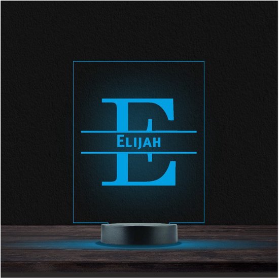 Led Lamp Met Naam - RGB 7 Kleuren - Elijah van EigenPlekje