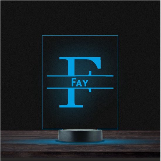 Led Lamp Met Naam - RGB 7 Kleuren - Fay van Merkloos
