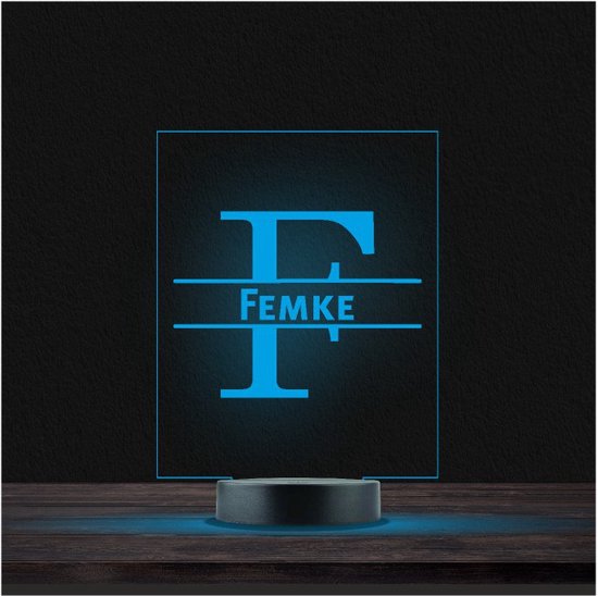 Led Lamp Met Naam - RGB 7 Kleuren - Femke van Fampyro