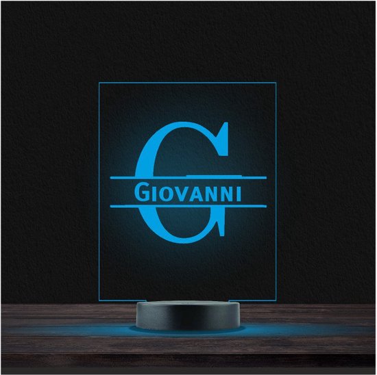 Led Lamp Met Naam - RGB 7 Kleuren - Giovanni van Cadeau Concepten