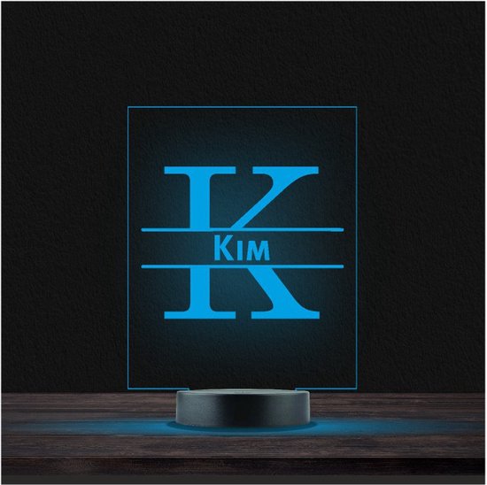 Led Lamp Met Naam - RGB 7 Kleuren - Kim van Merkloos