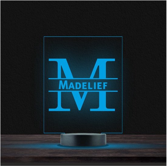 Led Lamp Met Naam - RGB 7 Kleuren - Madelief van Merkloos