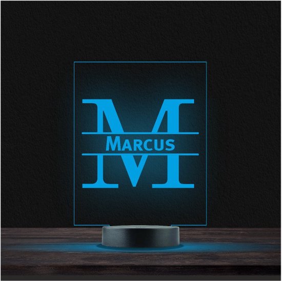 Led Lamp Met Naam - RGB 7 Kleuren - Marcus van Merkloos
