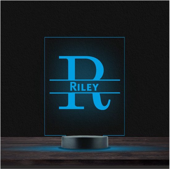 Led Lamp Met Naam - RGB 7 Kleuren - Riley van Merkloos