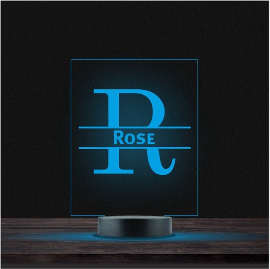 Led Lamp Met Naam - RGB 7 Kleuren - Roos van Merkloos