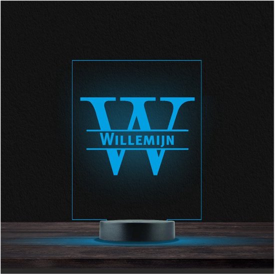 Led Lamp Met Naam - RGB 7 Kleuren - Willemijn van Merkloos
