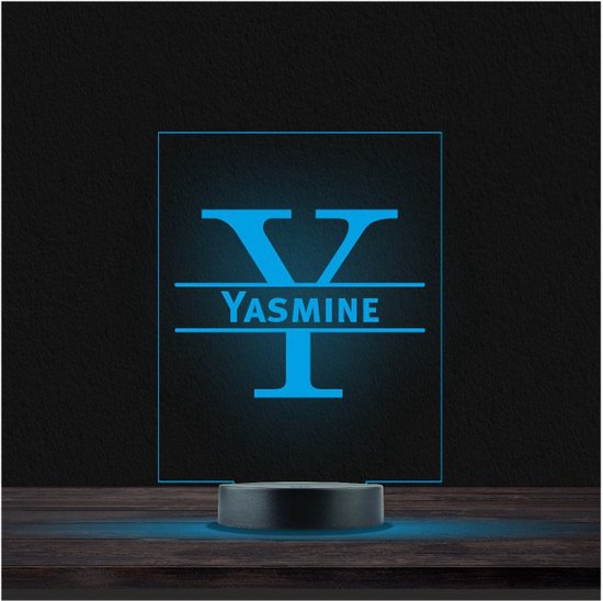 Led Lamp Met Naam - RGB 7 Kleuren - Yasmine van Geboortelaargoud