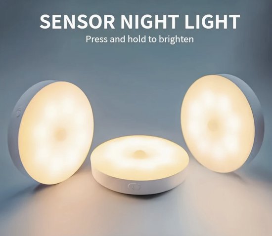 led lampjes - bewegingssensor - StijlvolStekkie - Draadloos led lamp - 3 stuks - Nachtlamp met bewegingssensor - Binnenlamp - Kastlamp - Draadloze lichten voor binnen - led lamp - Inclusief Magneet en stevige dubbelzijdige sticker - Op accu van StijlvolStekkie